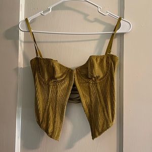 Urban Outfitters green velvet corset